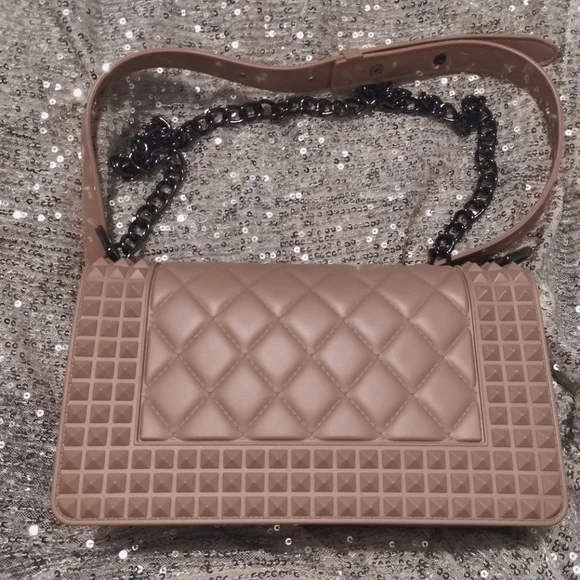 NWOT Nude studded Crossbody Bag-Gunmetal Hardware - Picture 4 of 4